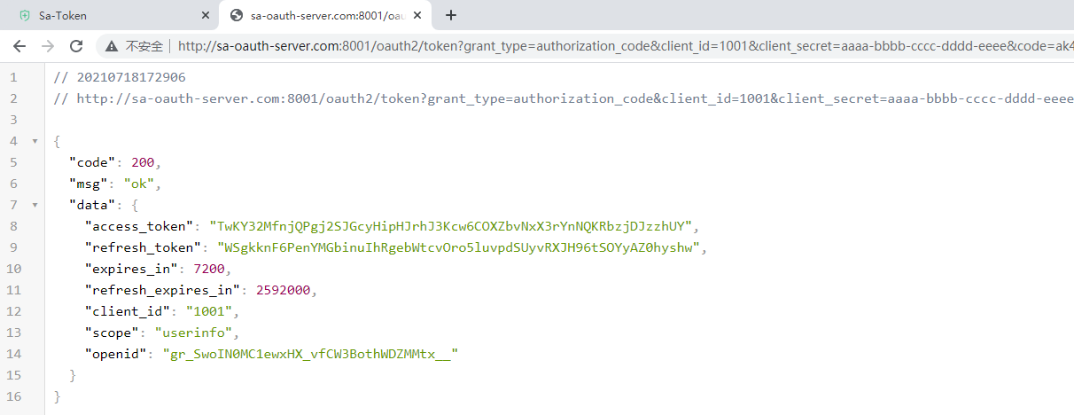 s-w-sh sa-oauth2-server-token